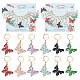 NBEADS 2 Pcs 2 Styles Bees Charm Knitting Row Counter Chains HJEW-AB00006-1
