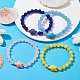 Stretch-Armbänder aus gefärbter natürlicher Jade und Meeresschildkröten-Porzellanperlen für Damen BJEW-JB09994-2