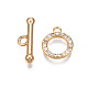 Brass Micro Pave Clear Cubic Zirconia Toggle Clasps KK-Q278-014-NF-3