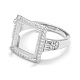 925 componentes de anillo de dedo de garra de diamante de imitación de plata esterlina STER-E061-35P-2
