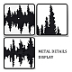 Stickers muraux montagne de fer et forêt DIY-WH0002-36-5