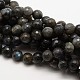 Grade AA Natural Gemstone Labradorite Faceted Round Beads Strands G-E251-32-14mm-1