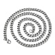 304 collar de cadena de eslabones cubanos de acero inoxidable para hombres y mujeres NJEW-C013-03P-3
