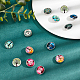 SUNNYCLUE 30pcs 10 color Platinum Plated Brass Glass Flat Round with Tree Jewelry Snap Buttons SNAP-SC0001-01-NR-4