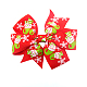クリスマスグログランワニのヘアクリップ  鉄ワニ口クリップ付き  蝶結び  レッド  80x55mm OHAR-Q053-04-1