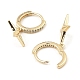 Brass with Cubic Zirconia Dangle Hoop Earrings EJEW-G362-07KCG-2