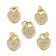 Brass Micro Pave Clear Cubic Zirconia Charms KK-E068-VB127-3