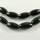 Perles verre noir brins X-GS6x13mmC27-1