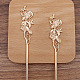 Bastoncini per capelli in lega di fiori per smalto OHAR-PW0006-12A-1