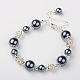 Glass Pearl Jewelry Sets: Earrings & Bracelets SJEW-JS00742-02-2