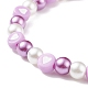 Bracelet extensible en perles de verre et cœur en acrylique pour femme BJEW-JB08393-5