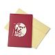 長方形3dハート＆愛好家サイクリングポップアップ紙グリーティングカード  封筒付き  バレンタインデーの結婚式の誕生日の招待カード  暗赤色  150x100x2mm AJEW-A008-09-2