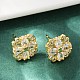Серьги-гвоздики из латуни с микро-паве и прозрачным фианитом EJEW-U064-02G-3
