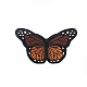 蝶のアップリケ  機械刺繍布地アイロンワッペン  マスクと衣装のアクセサリー  シエナ  45x80mm WG14339-14-1