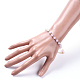 Natürliche Perlen & natürliche Rosenquarz Perlen Armbänder BJEW-JB05153-05-4