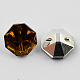 2-Hoyo botones de octágono de acrílico Diamante de imitación de Taiwán BUTT-F016-10mm-12-2