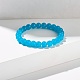 Bracelet extensible perles rondes en verre imitation jade 8mm pour fille femme BJEW-JB07179-4