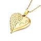 Ожерелья с подвеской в виде сердца с крылом из нержавеющей стали 304 NJEW-G083-03A-G-1
