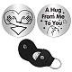 CREATCABIN Hand Heart Pocket Hug Token Long Distance Relationship Keepsake Keychain Stainless Double Sided Coin with Leather Clip Keychain for Friends Family Inspirational 1.2Inch-A Hug From Me To You DIY-CN0002-67F-1