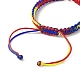 Pulseras trenzadas de cordón de poliéster de color degradado AJEW-JB01146-4