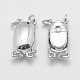 Rhodium Plated 925 Sterling Silver Box Clasps STER-E056-075P-3