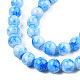 Spray Painted Glass Round Bead Strands X-GLAA-R139-8mm-20-2