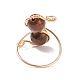 Круглое плетеное кольцо-манжета с драгоценными камнями X-RJEW-JR00491-6