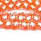 ブリンググラスビーズストレッチブレスレット  女性のための編みこみの花のブレスレット  サンゴ  内径：2インチ（5cm） BJEW-N018-03-06-2