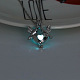 Halskette mit Herz- und Taubenkäfig-Anhänger aus Legierung mit synthetischem Leuchtstein LUMI-PW0001-027P-A-1