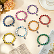 Anattasoul 8 pz braccialetti elasticizzati con perline in resina malocchio in 8 colori con ciondoli a mano di Hamsa BJEW-AN0001-66-7