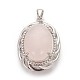 Naturel rose ensembles de bijoux de quartz SJEW-P156-01-2