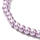 Pulsera elástica con perlas de vidrio redondas BJEW-JB07073-4