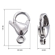 304 Stainless Steel Lobster Claw Clasps X-STAS-F182-01P-A-4