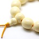 Elastic Stretch Buddhist Jewelry Resin Imitation Creamy White Barrel Mala Beaded Bracelets BJEW-L236-03B-2