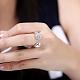 Laiton mariage de fiançailles zircone cubique anneaux manchette de doigt RJEW-BB02043-8S-5