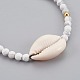 Natürliche geflochtene Perlenarmbänder aus Howlith BJEW-JB04079-03-2