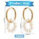 Nbeads 2 paires de boucles d'oreilles pendantes en perles naturelles pour filles et femmes EJEW-NB0001-06-2