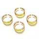 Brass Enamel Cuff Rings RJEW-C100-30G-E-1