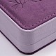 Rectangle with Flower Pattern PU Leather Pendant Necklace Boxes LBOX-N002-02-2