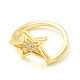 Прозрачное кольцо-манжета со звездой из кубического циркония для женщин ZIRC-P096-12G-2