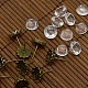 9.5~10x5~6 mm Kuppel transparent Glascabochons und antike Bronzemessingohrbolzen Zubehör für diy Bild Ohrstecker DIY-X0178-AB-1