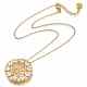 Brass Micro Pave Clear Cubic Zirconia Flat Round with Bird Pendant Necklaces NJEW-H202-03G-3