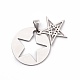 Rotonda e piatta con stella 201 pendenti in acciaio inox STAS-I032-146-3