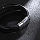 Многониточные браслеты из кожаных шнуров с магнитной застежкой PW-WG89659-01-4