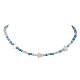 2 pièces ensemble de colliers de perles en verre et coquille naturelle de 2 couleurs NJEW-JN04646-02-4