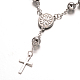Rosary Bead Bracelets with Cross X-BJEW-E282-01P-3