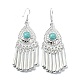 Silver Alloy Chandelier Earrings with Synthetic Turquoise EJEW-D092-01B-S-1