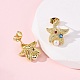 Латунные микро проложить серьги стержня кубического циркония EJEW-K267-28G-3