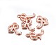 Rose Gold Plated Alloy Letter Pendants PALLOY-P097-05-R-2