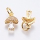 Brass Micro Pave Cubic Zirconia Charms RB-I077-25G-RS-2